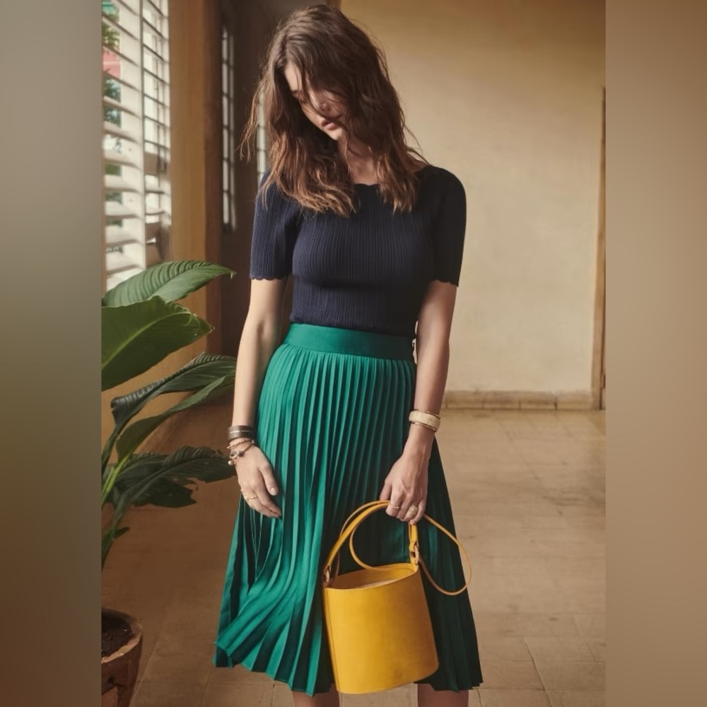 Sezane Dino Skirt Vert Bouteille - Size 38